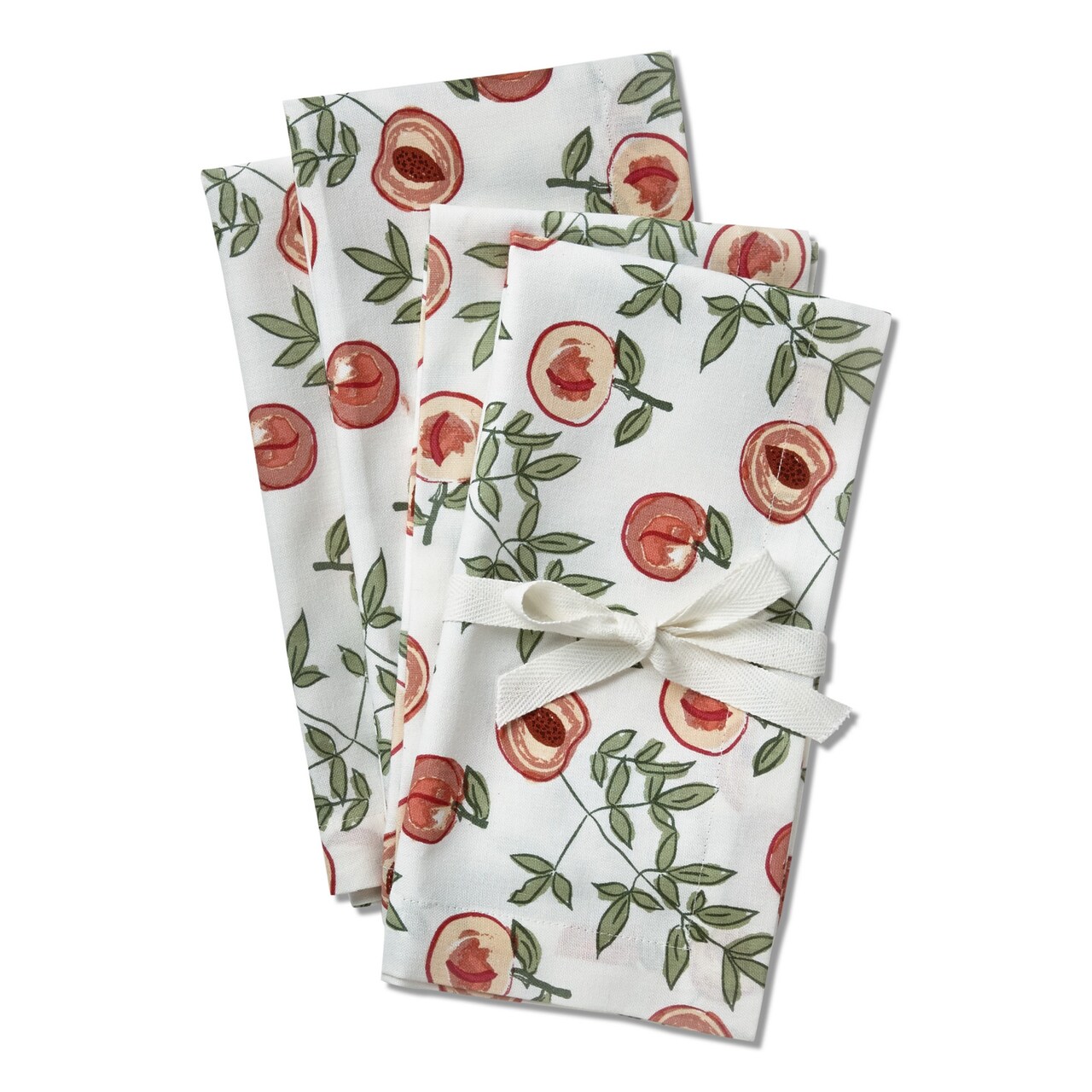 Peach Napkin Set of 4 - Multicolor Cotton Kitchen Cloth Napkins, Everyday Use, Machine Washable, 13" x 20"